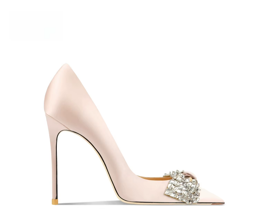 Women Leather Bow High Heels – Elegant Stiletto Banquet Women Shoes