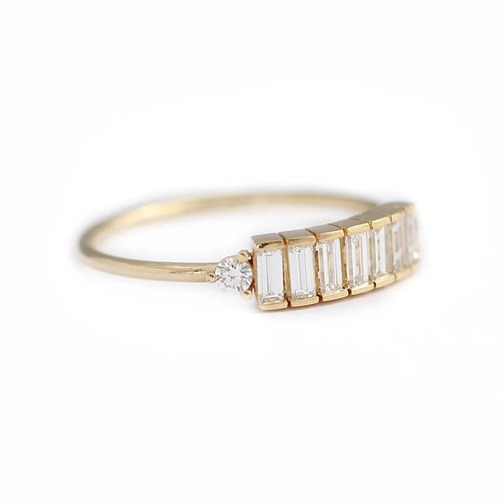 New 14k White Pure Gold Engagement Diamond Solitaire Women Ring