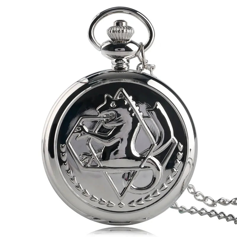 Mens Vintage Silver/Bronze Pocket Watch Pendant