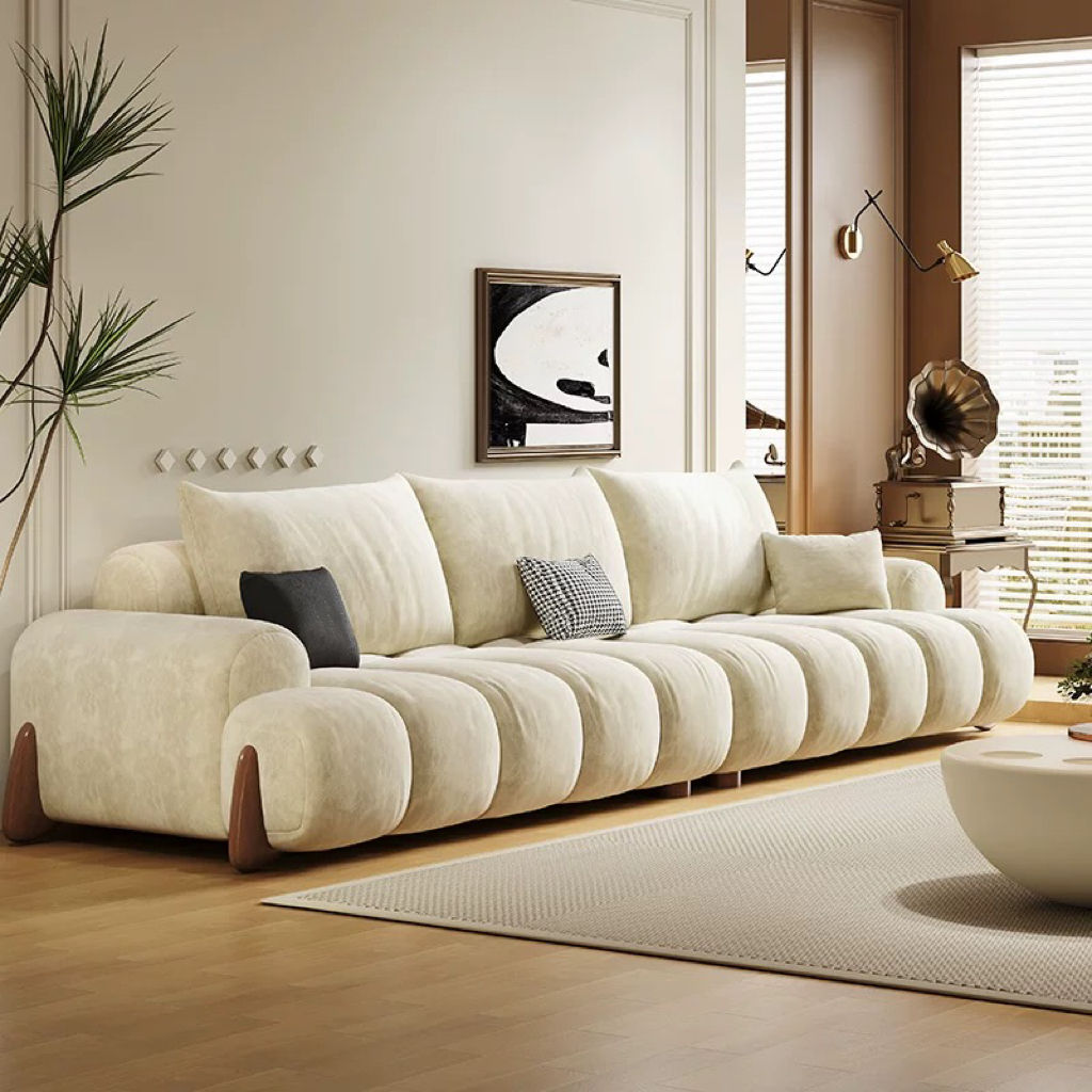 New Living Room Family Sectional Sofa Set with Velvet Fabric