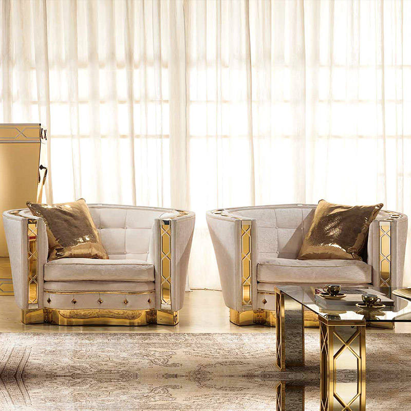 Italian Luxury Fabric Sofa Modern Living Room Furniture for French Palace Villas