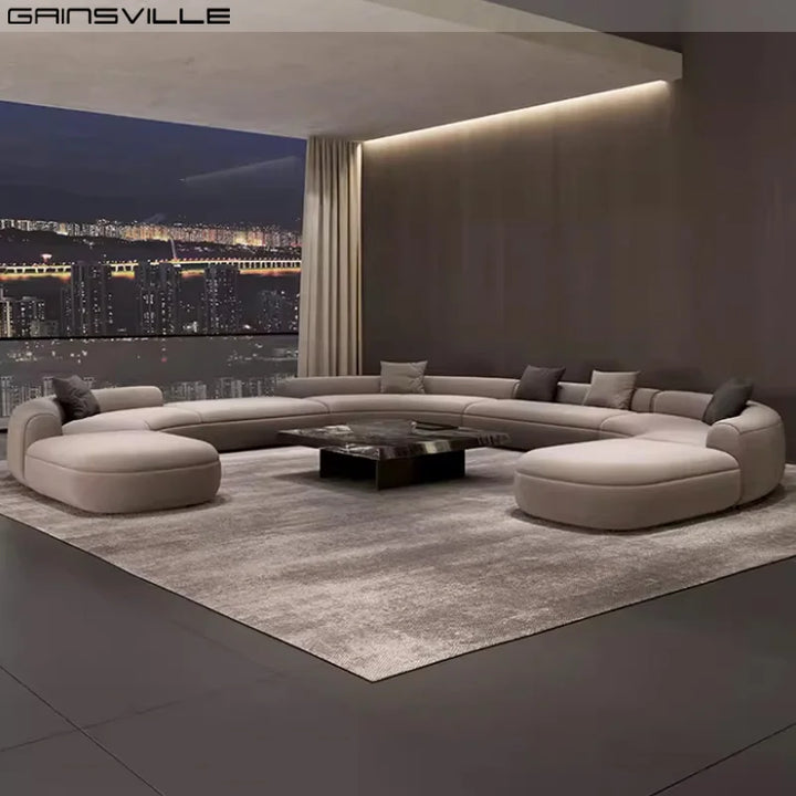 Modern Luxe Villa Sectional Sofa Set  Living Room Furniture