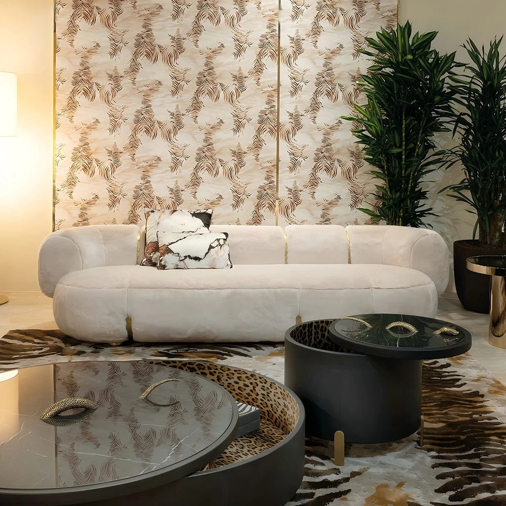 New High End Furniture White Living Room Tufted Sofa
