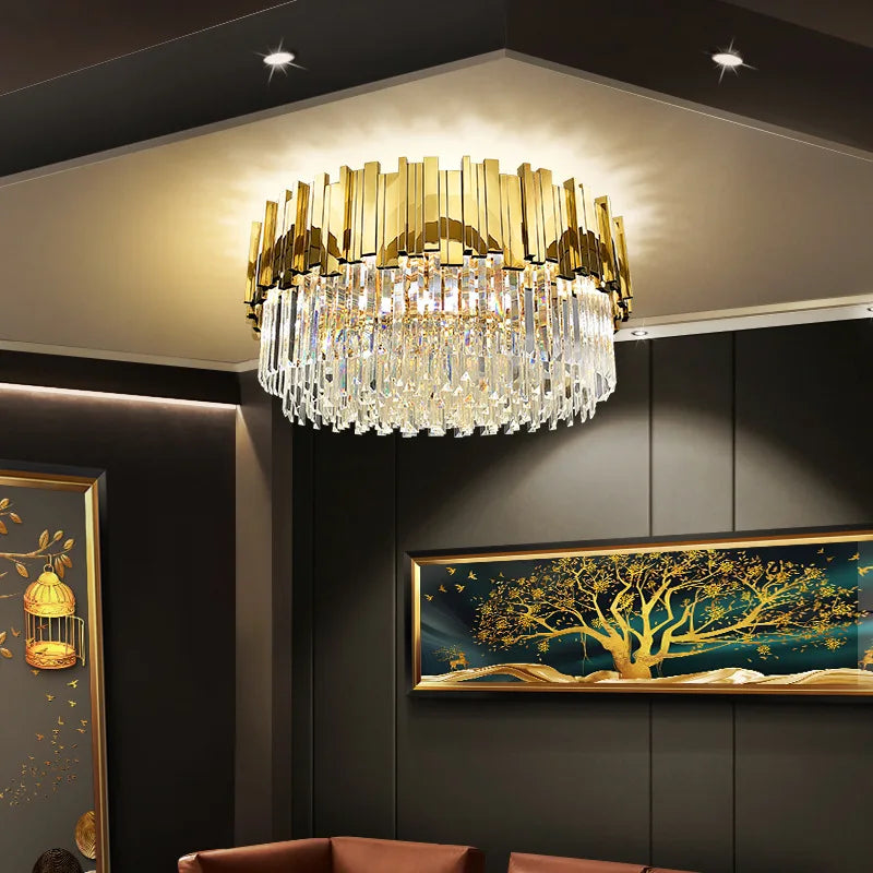 Modern Large Crystal Chandeliers Pendant Lights