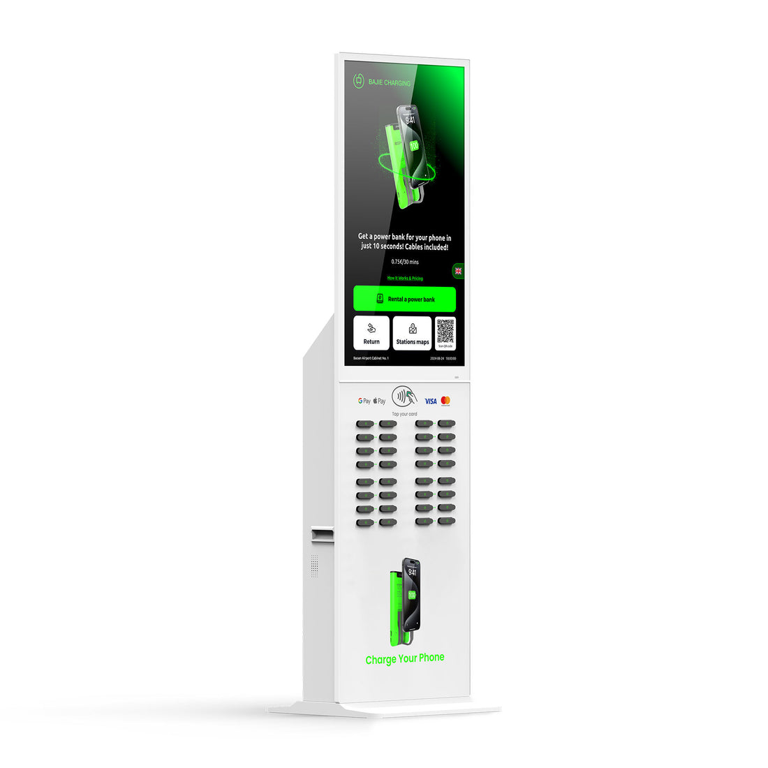 New 32-Slot Mobile Rental Charging Station with Built-in POS System – Card & QR Code Payments