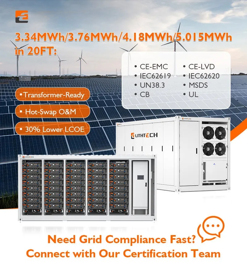 Unitech battery system with solar panels and wind turbines in the background