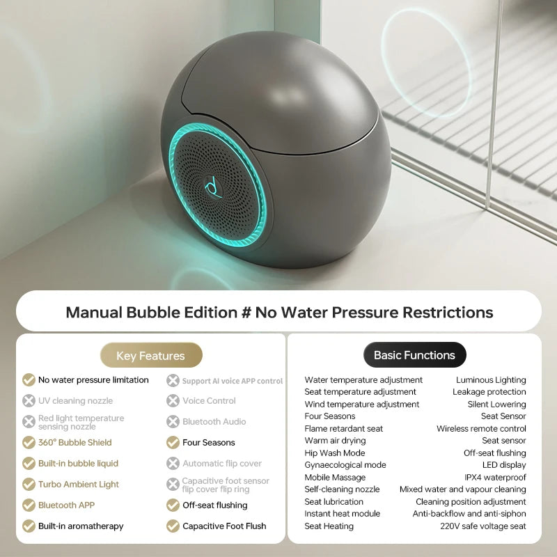 Modern Smart Automatic Flush Electric Bluetooth Speaker Toilet