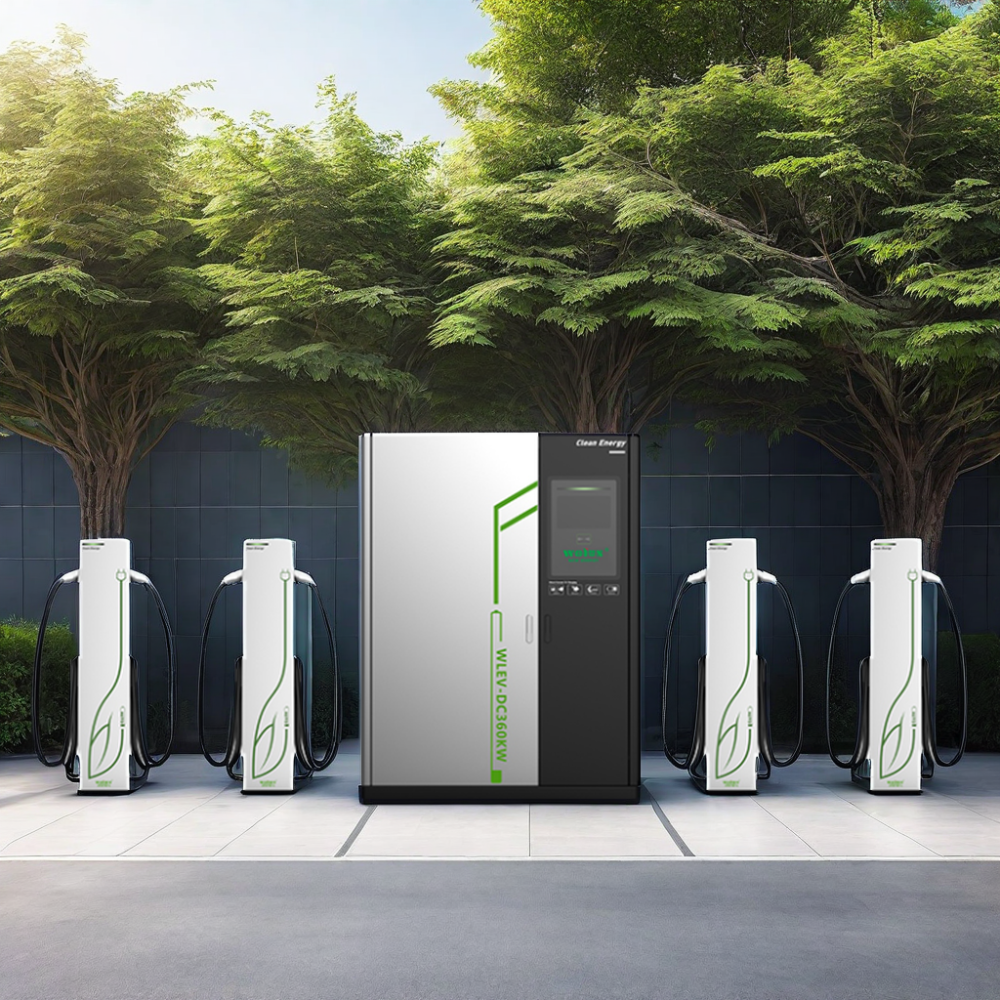 Modern Industrial DC Fast EV Charger - 3-Phase 4-Wire Input - High Power Charging Station