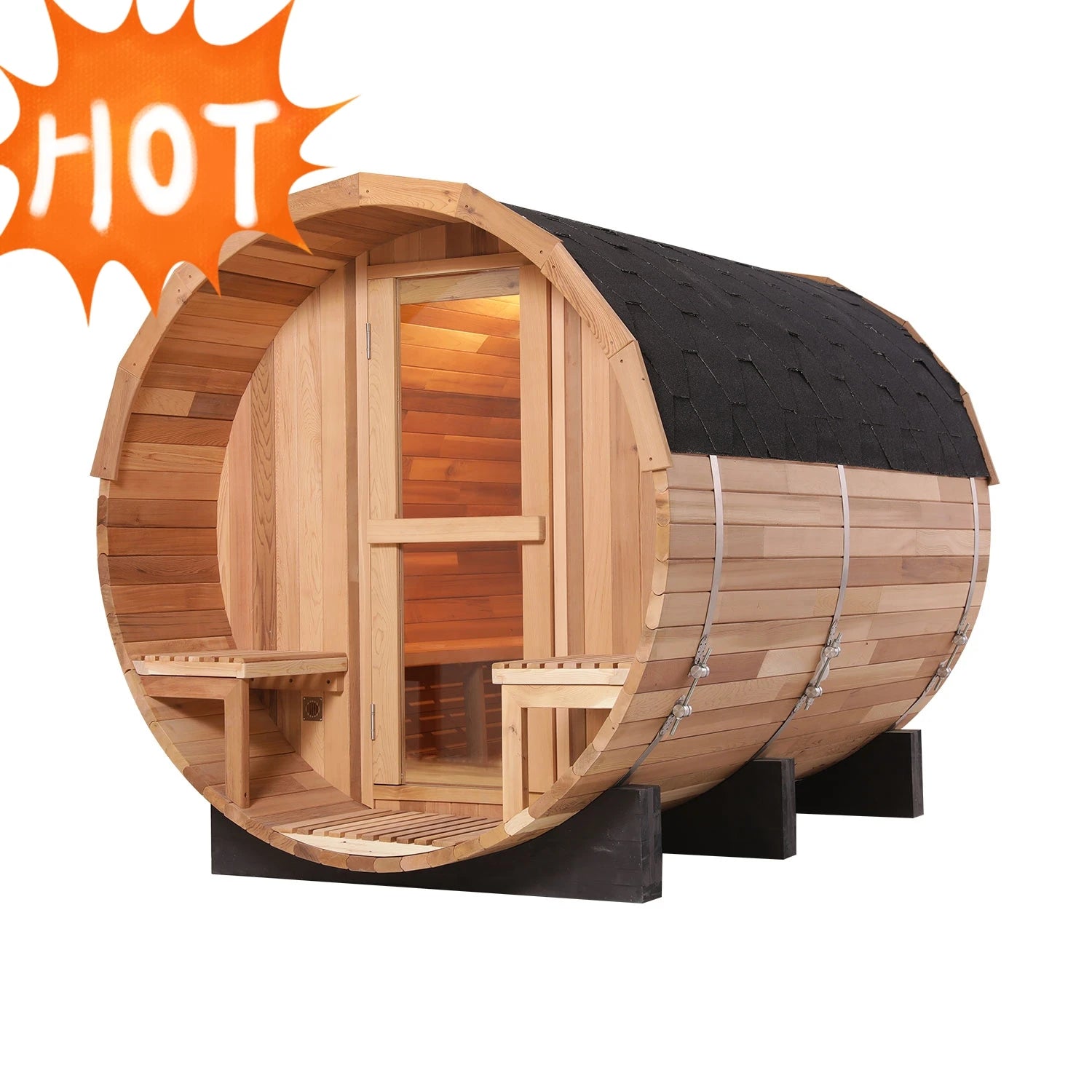 New Wooden Outdoor Cedar Dry Sauna Barrel with Kit
