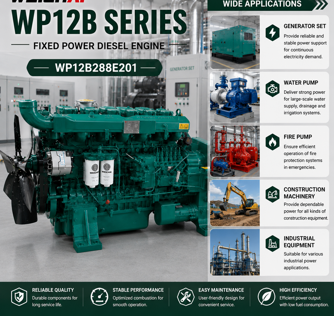 Industrial Water Cooled Diesel Engine 6 Cylinder 24V Electric Start Power Unit - Generator & Pump Set