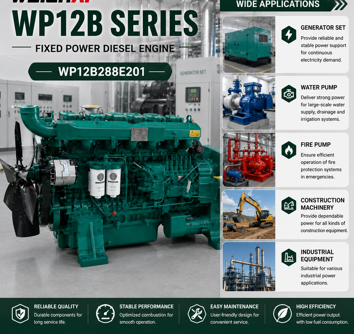 Industrial Water Cooled Diesel Engine 6 Cylinder 24V Electric Start Power Unit - Generator & Pump Set