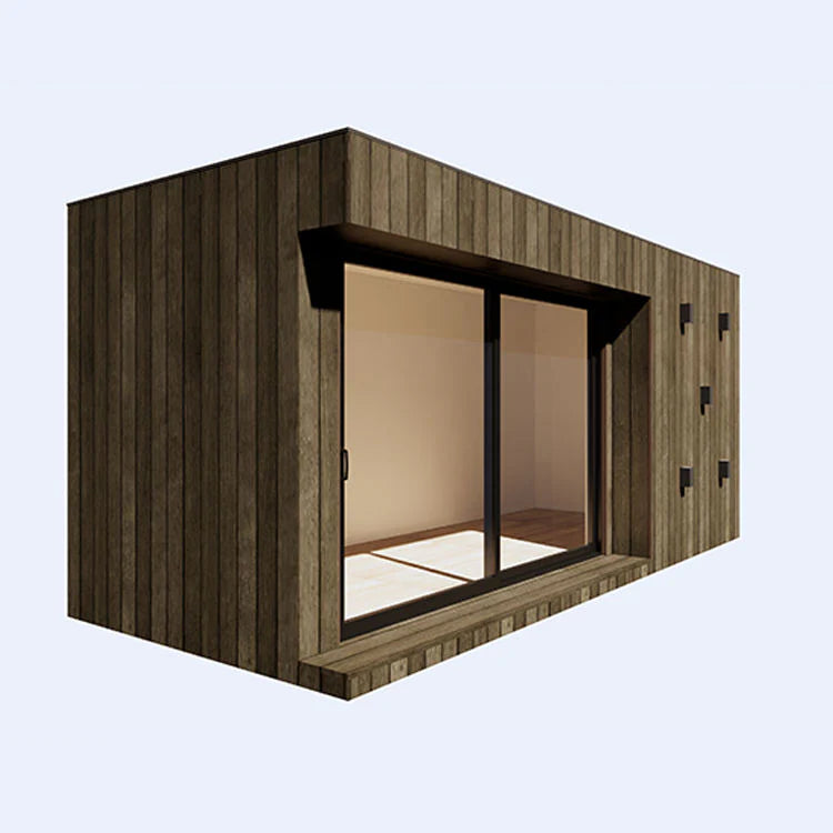 Neues Holzhaus - Fertighaus-Hütte aus Naturholz, modulares Gartenbüro