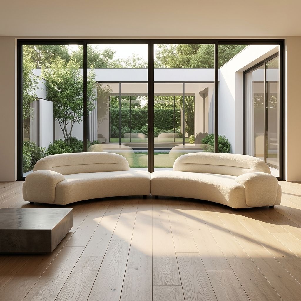 Modern White Sofa 3-Seater Velvet Upholstered Vertical Tufted Couch