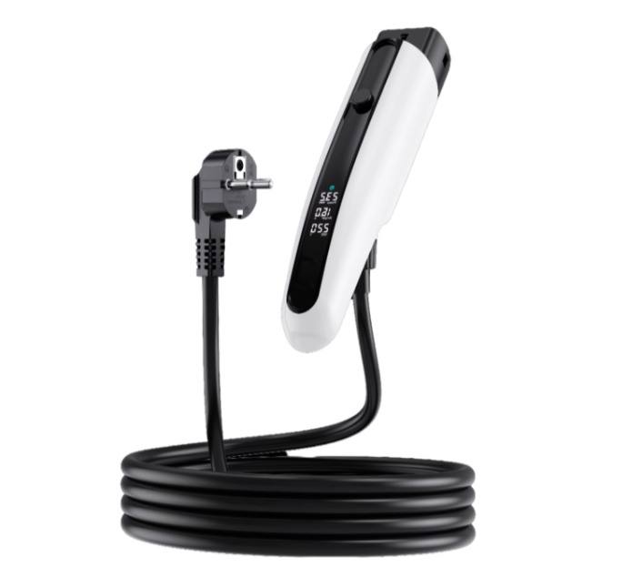 LED Touch Screen Portable EV Charger - Real, Voltage, Current & Temperature Display - Smart Portable EV Wallbox