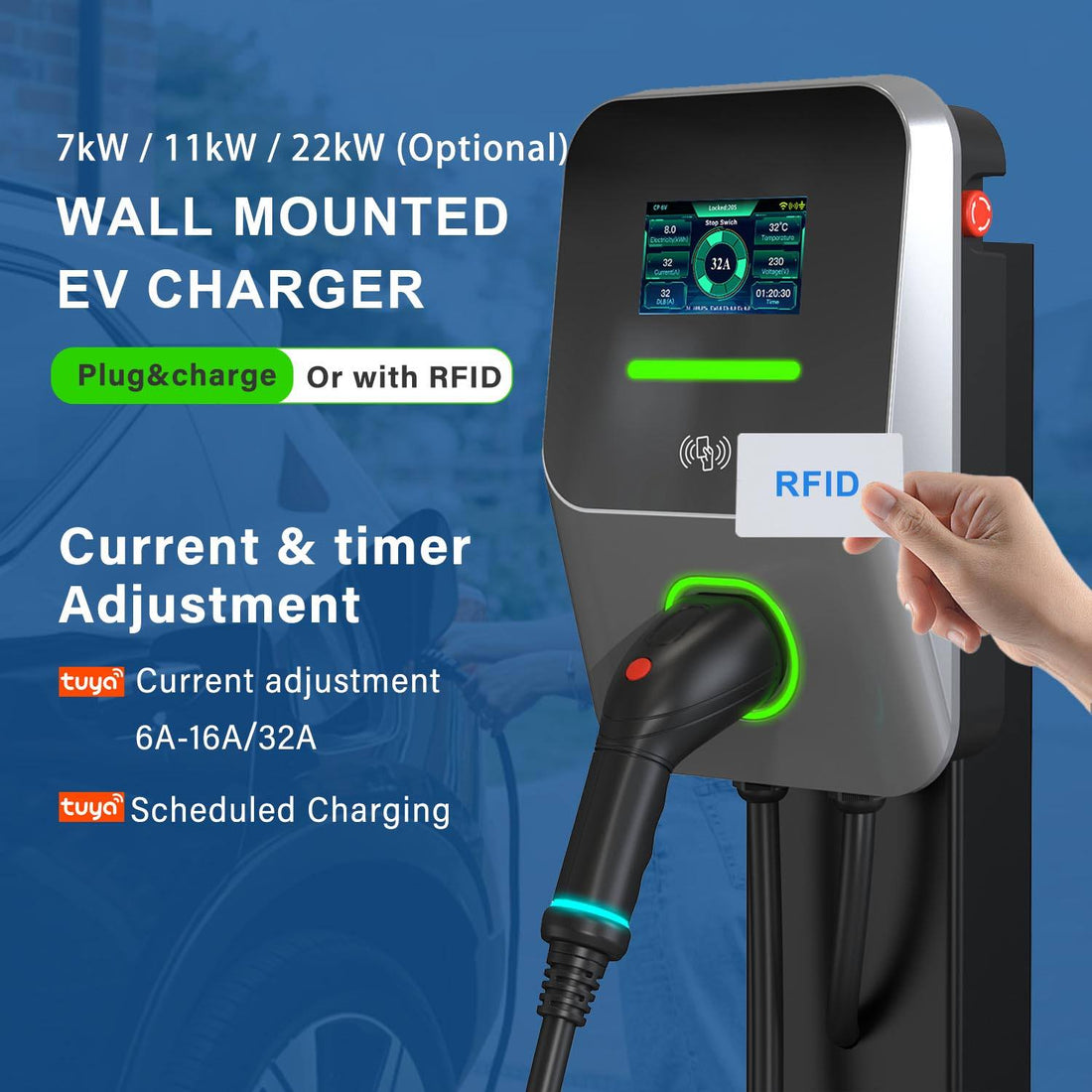 New 10M EV Wall Box Charger – Type 2 & GB/T Smart Charging Station