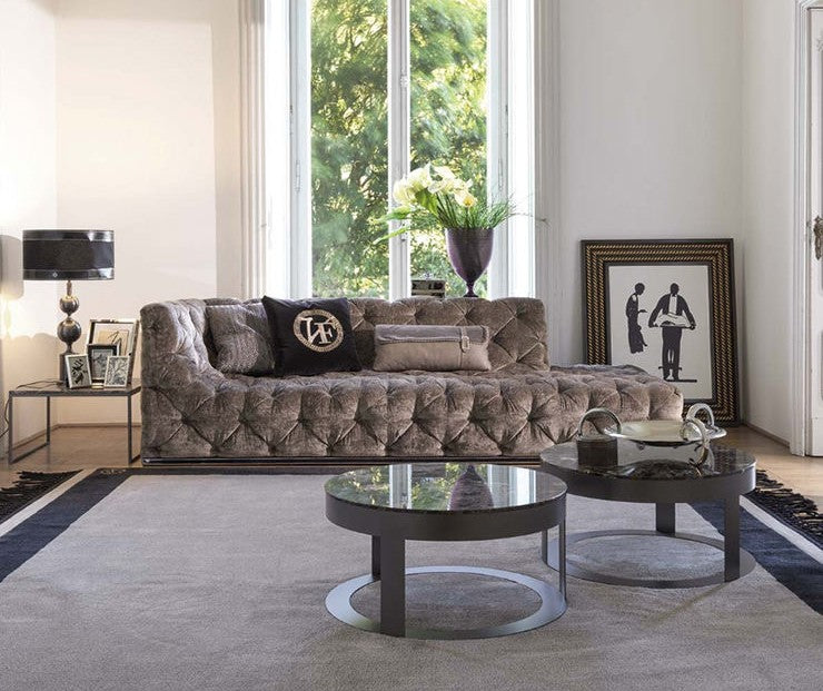 Luxury Grey Chesterfield Leather Sofa Set – Classic Modern Living Room Seating Furniture
