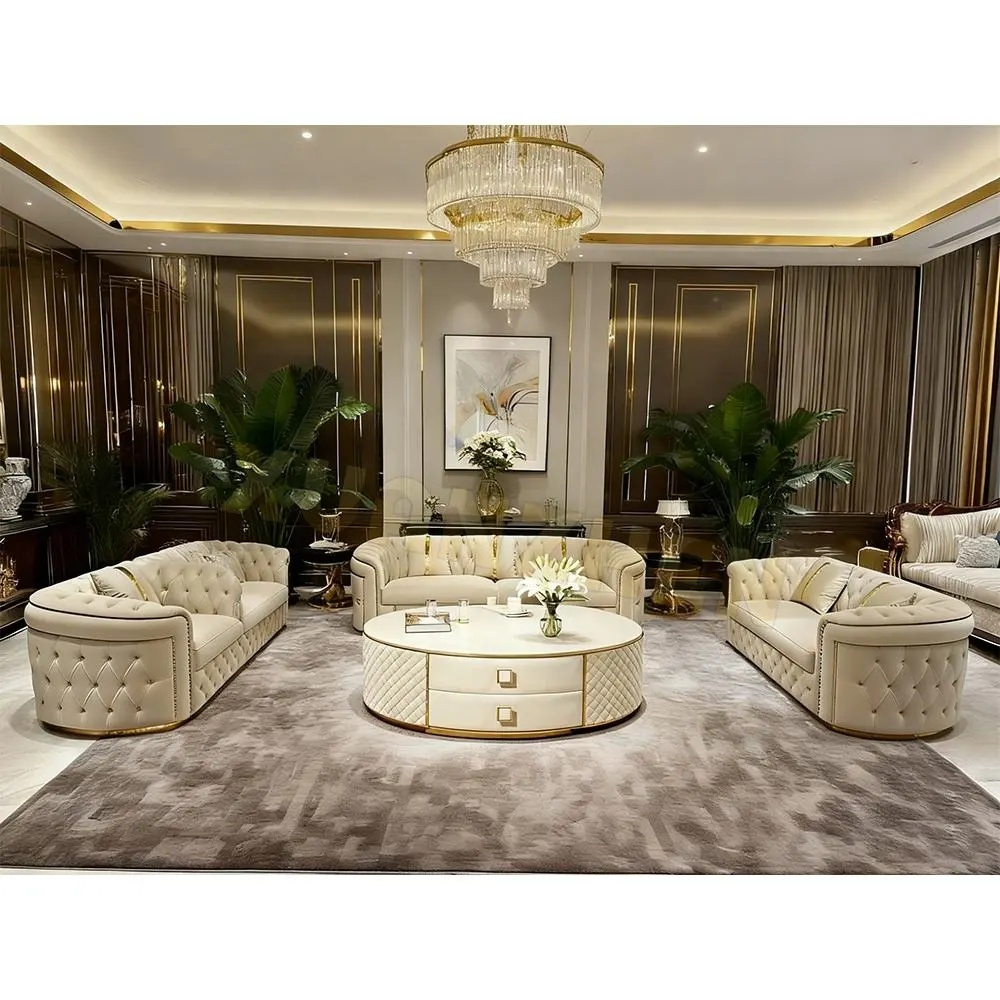 Italian Sofa Set – High-Quality Full Fabric Couch Steel Legs | Luxury Modern Living Room Sofa