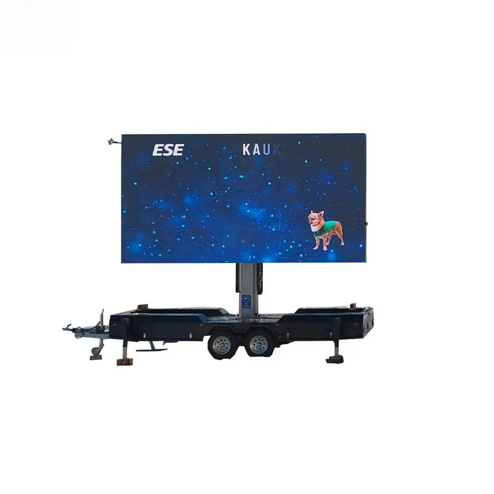 Smart Waterproof LED Display Mobile Trailer - Monocrystalline Solar Panel - Outdoor Roadshow Solution