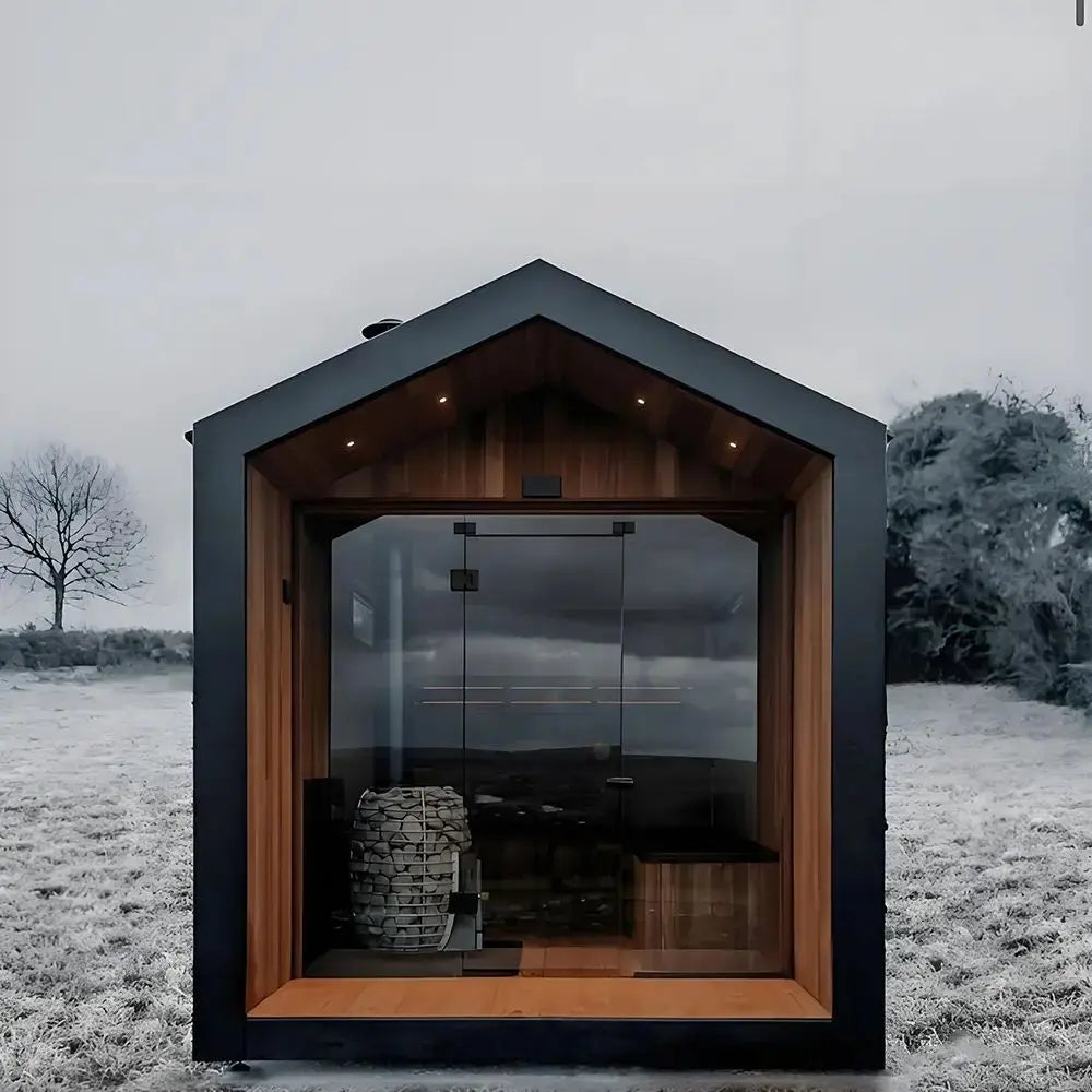Traditional Finnish Sauna Cabin – Multi-Person Solid Wood Stove