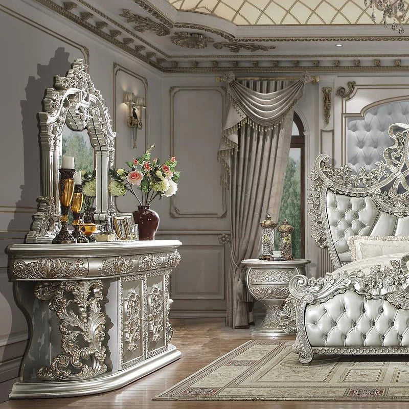 New Luxury Royal Style Wooden Carving Antique King Size Bed