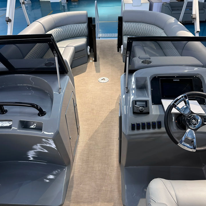 New 27Ft Sports Fiberglass Pontoon Boat Spacious Design and Powerful Engine