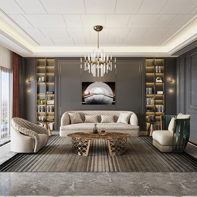 Modern Luxury Couch Living Room Genuine Leather Sofa
