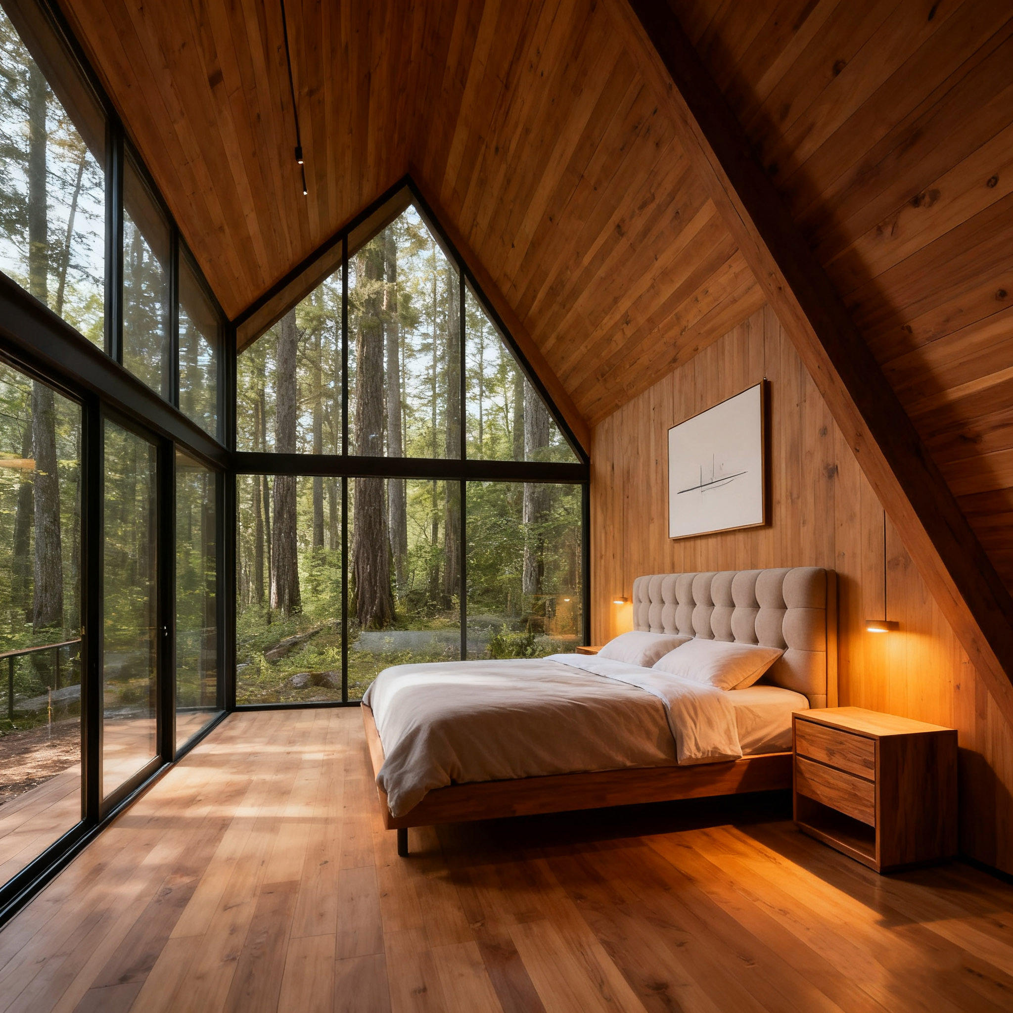 Modern Luxury Triangle Wooden Prefab House – A-Frame Wooden Bungalow Cottage