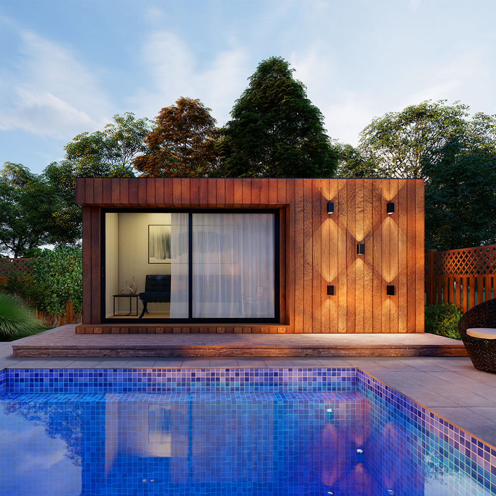 Modular Prefab Small Garden House Pod Insulated Room - Wooden log