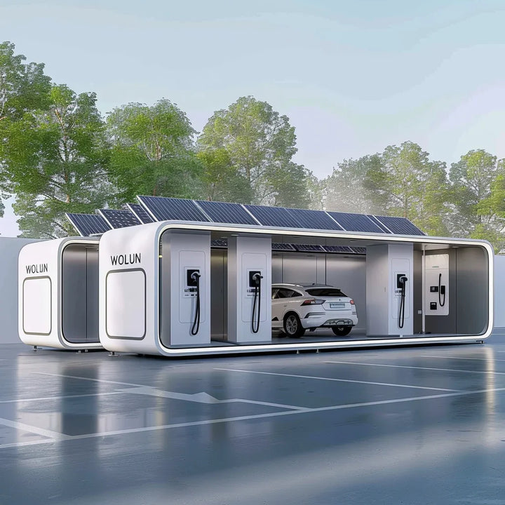 Modern Commercial Solar High-Power DC EV Charging Station
