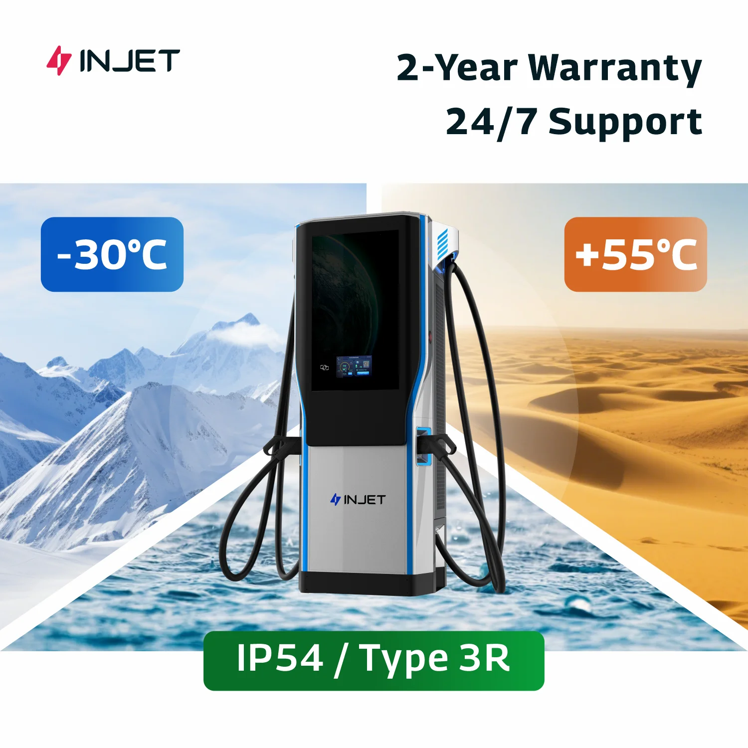 INJET US EU Market OCPP 1.6J DC EV Charger 60Kw 120Kw 240Kw CCS1 CCS2 for Electric Car EV Charging Station Electric Car Charger