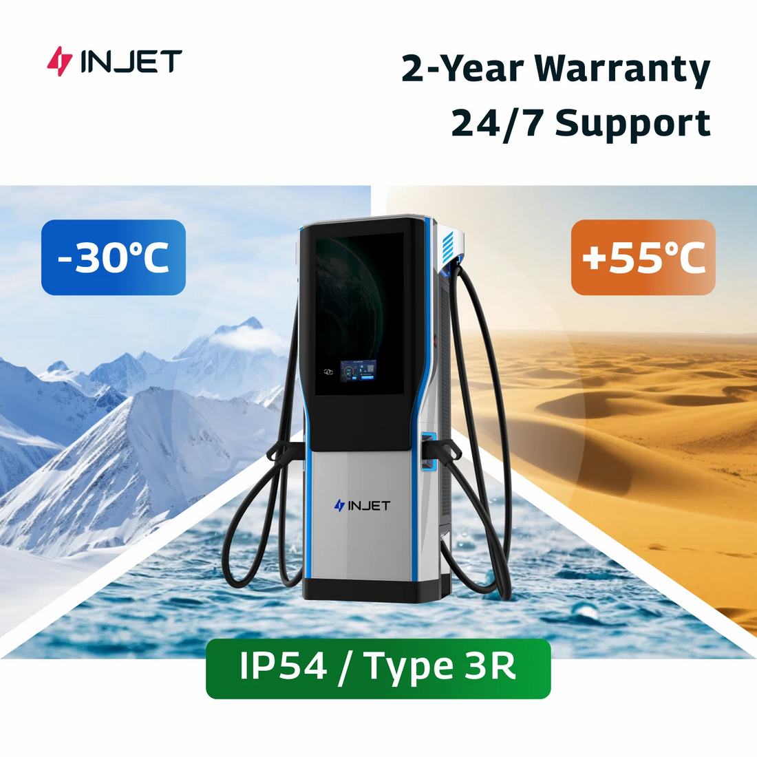 INJET US EU Market OCPP 1.6J DC EV Charger 60Kw 120Kw 240Kw CCS1 CCS2 for Electric Car EV Charging Station Electric Car Charger