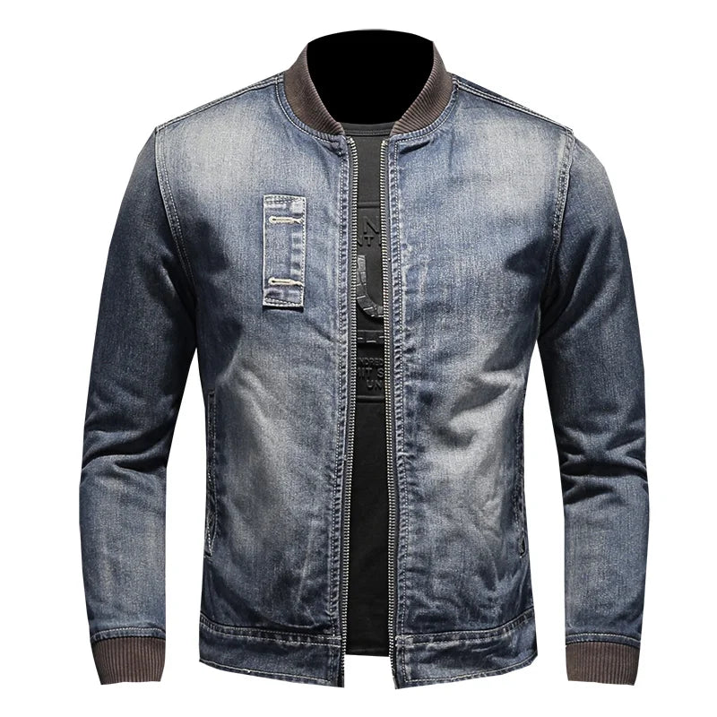 Autumn Winter Men Warm Denim Jacket Mens Retro Motorcycle Punk Streetwear Thick Coats Male plus Velvet Cowboy Outwear 5Xl