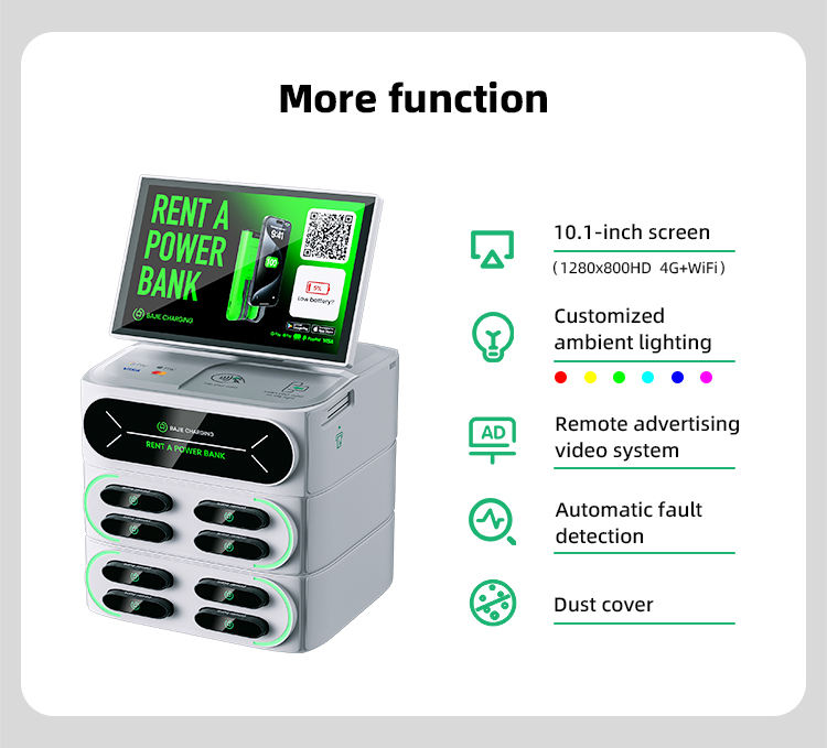 New Smart Screen Power Bank Rental Station – Fast Charging with POS System & Shared Mobile Power Bank Solution