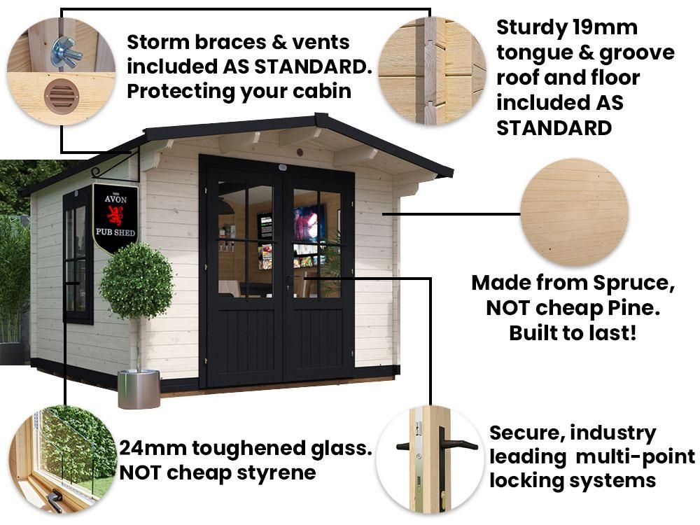 New Log Cabin Wooden House | Prefab Timber Cabin Kit for Home Garden Office