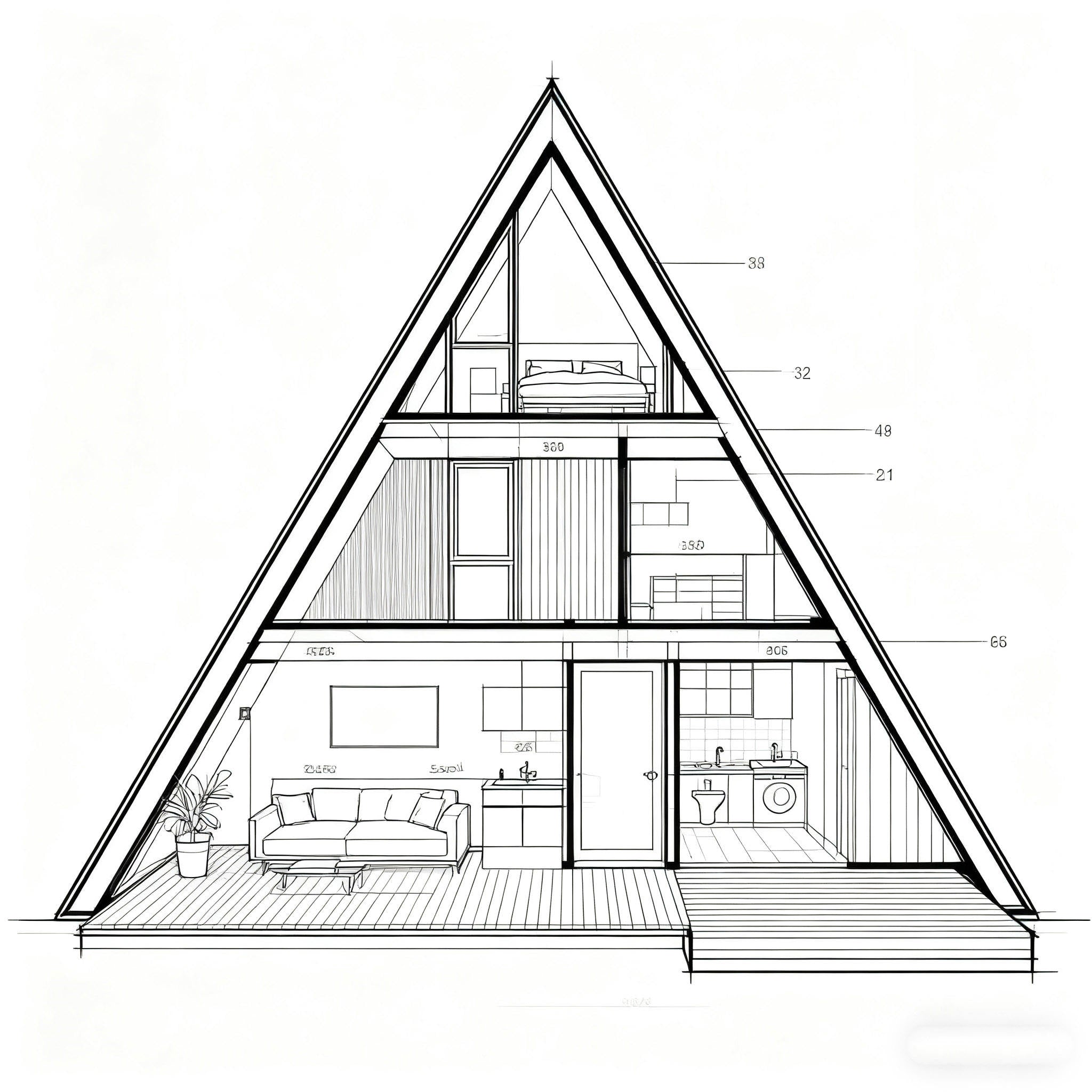 Modern Luxury Triangle Wooden Prefab House – A-Frame Wooden Bungalow Cottage