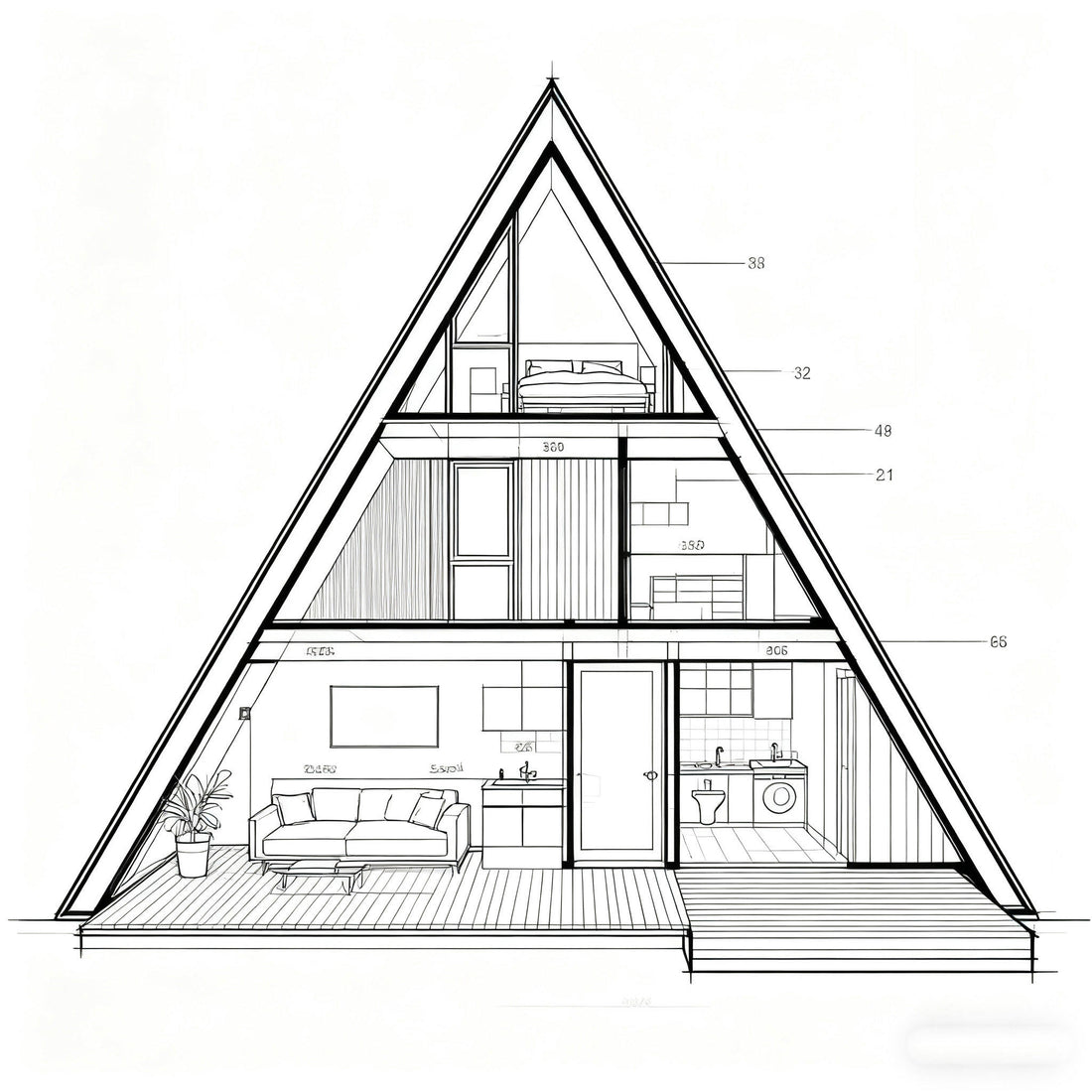 Modern Luxury Triangle Wooden Prefab House – A-Frame Wooden Bungalow Cottage