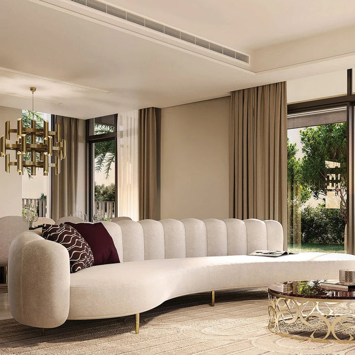 Modern High Quality Velvet Living Room Curved Sofa