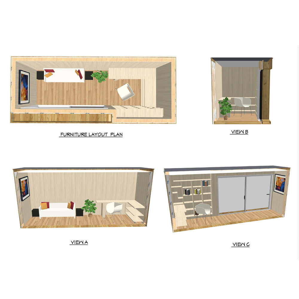 Modular Prefab Small Garden House Pod Insulated Room - Wooden log