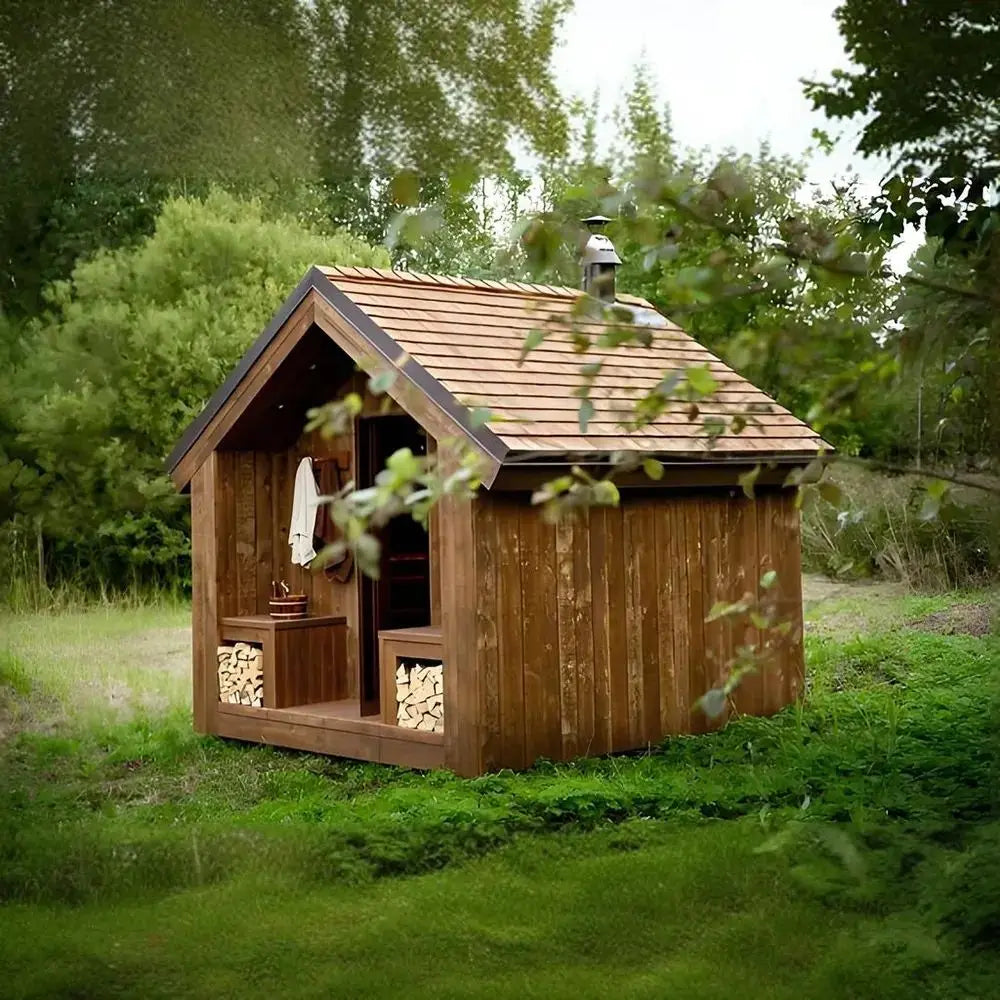 Traditional Finnish Sauna Cabin – Multi-Person Solid Wood Stove