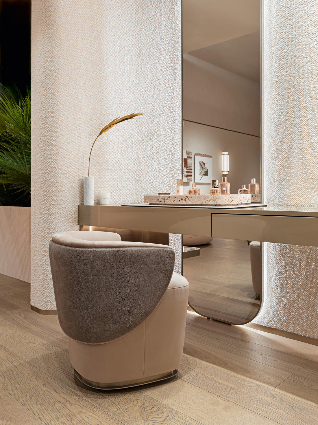 Luxury Double Vanity Unit with LED Mirrors – Modern Marble Stone Bathroom Cabinet