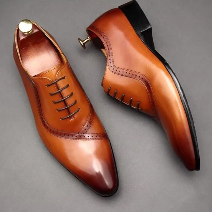 New High-Quality Cowhide Leather Men Dress Shoes