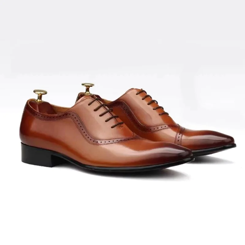 New High-Quality Cowhide Leather Men Dress Shoes