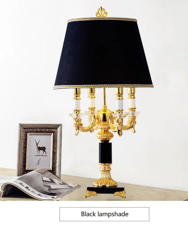 Luxury Black Crystal Table Lamp – Modern Bedroom & Bedside Lighting