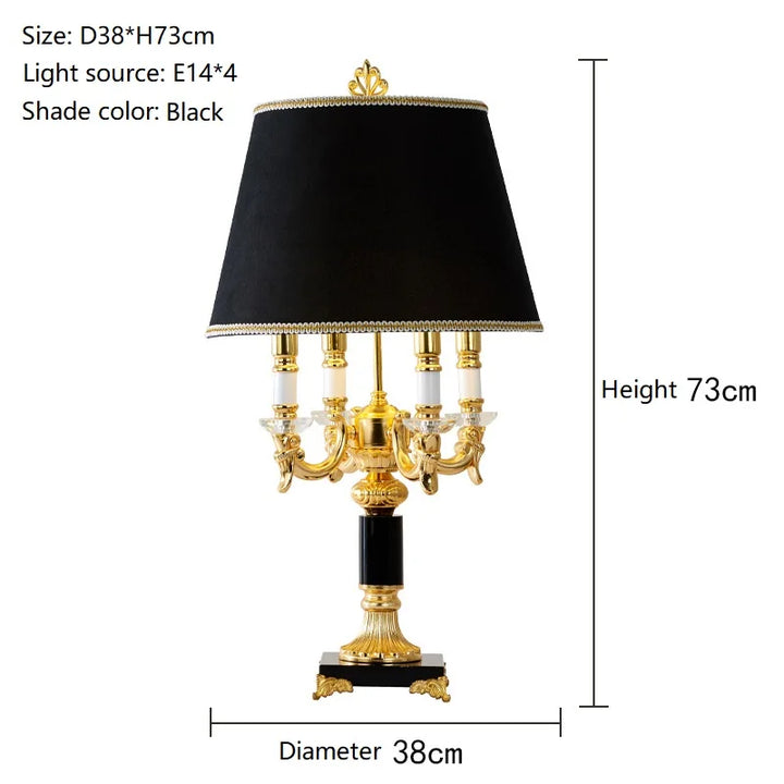 Luxury Black Crystal Table Lamp – Modern Bedroom & Bedside Lighting