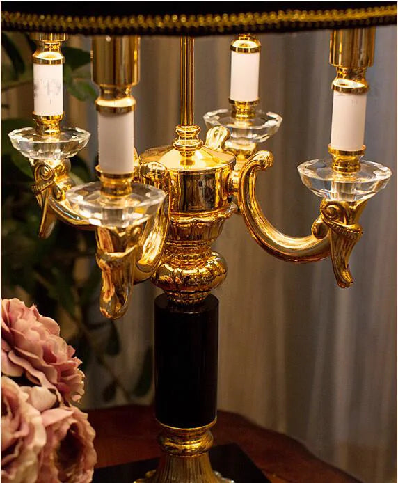 Luxury Black Crystal Table Lamp – Modern Bedroom & Bedside Lighting