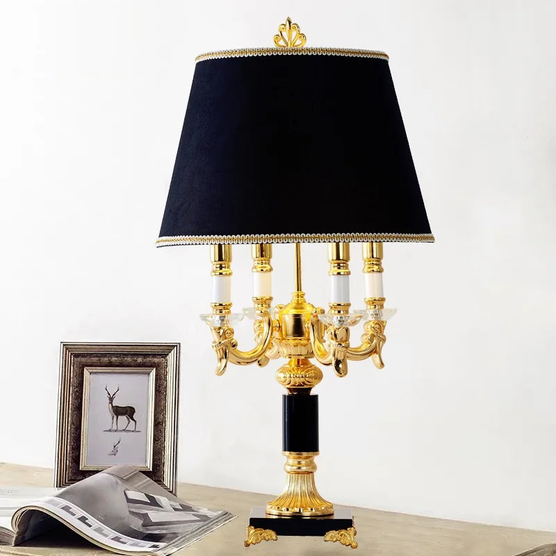 Luxury Black Crystal Table Lamp – Modern Bedroom & Bedside Lighting