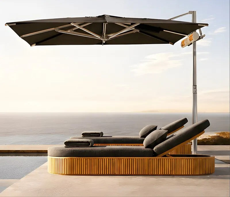 Luxury Solid Teak Outdoor Sun Lounger | Premium Wooden Poolside Chaise Lounge &amp; Garden Daybed