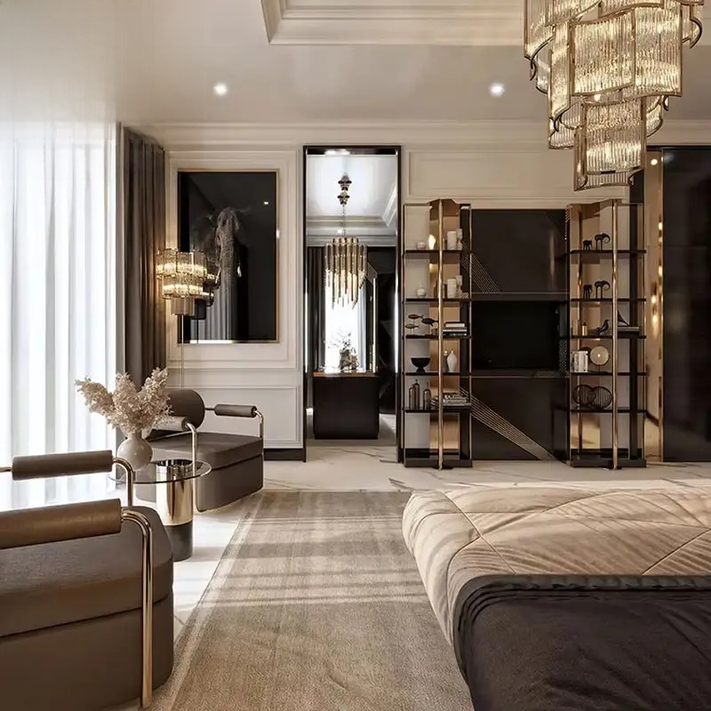 Modern Contemporary Luxe King Leather Upholstered Bed