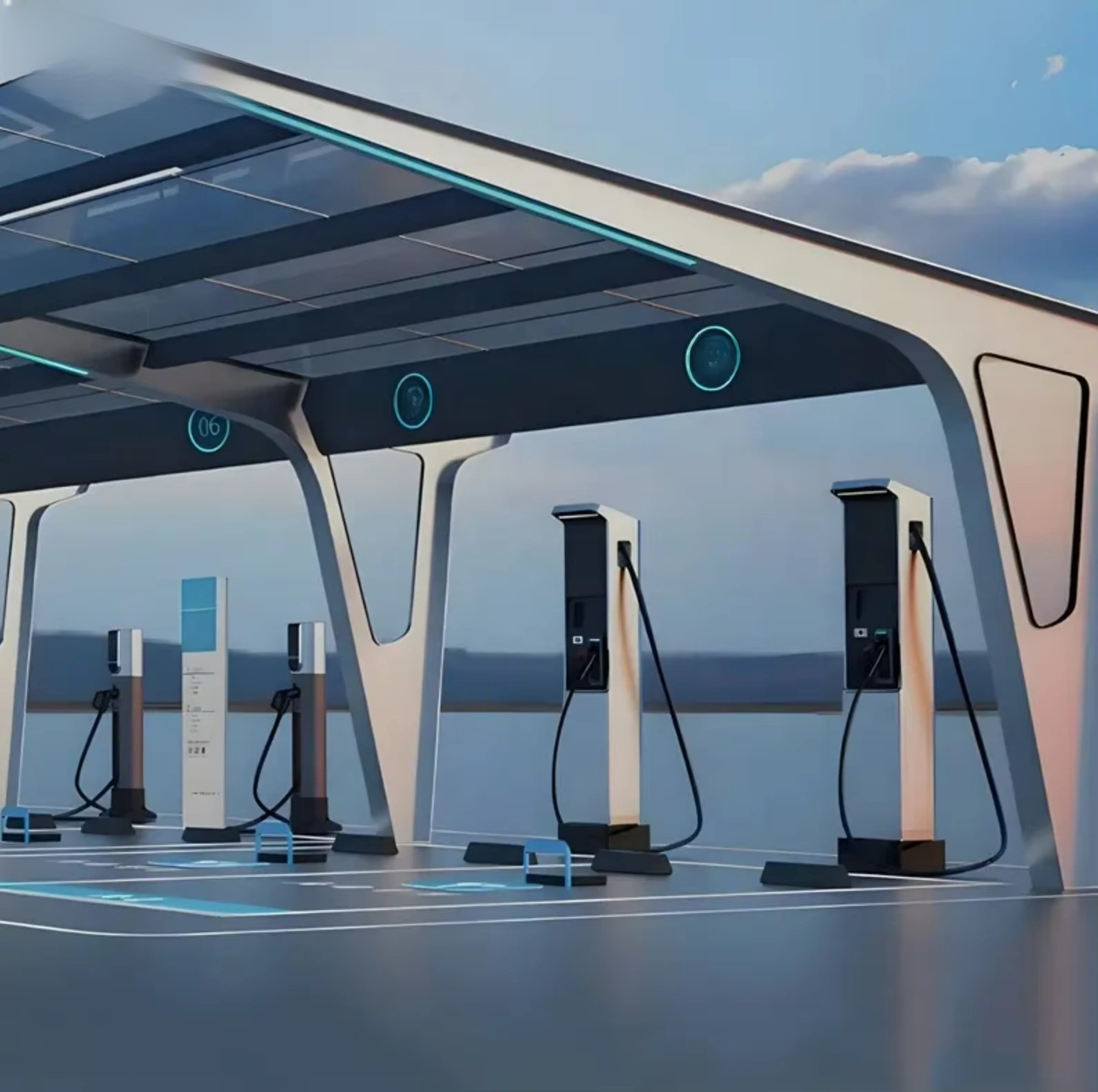 New Commercial Electric Vehicle Charging Pile Charger EV Solar DC Charging Station