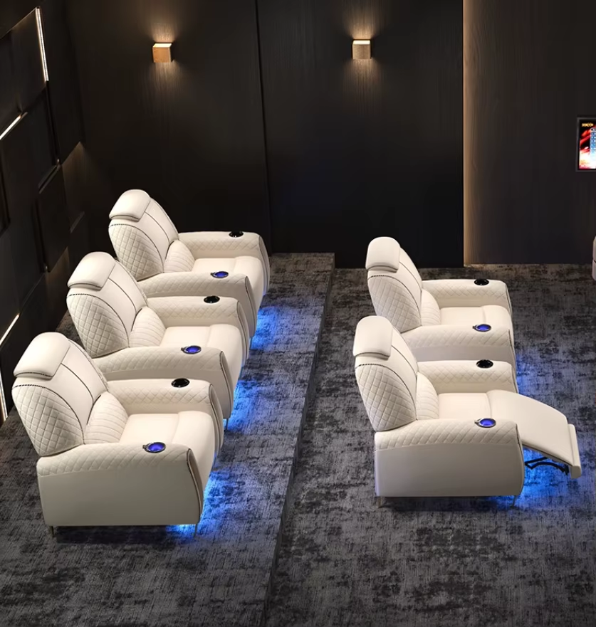 Premium Home Theater Luxury Leather Massage Sofa Recliners Chairs
